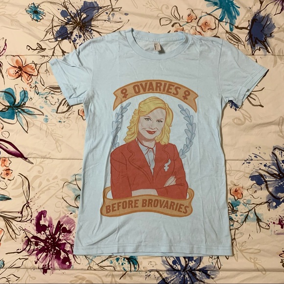 💛 Leslie Knope Ovaries Before Broveries T-Shirt - Picture 2 of 8